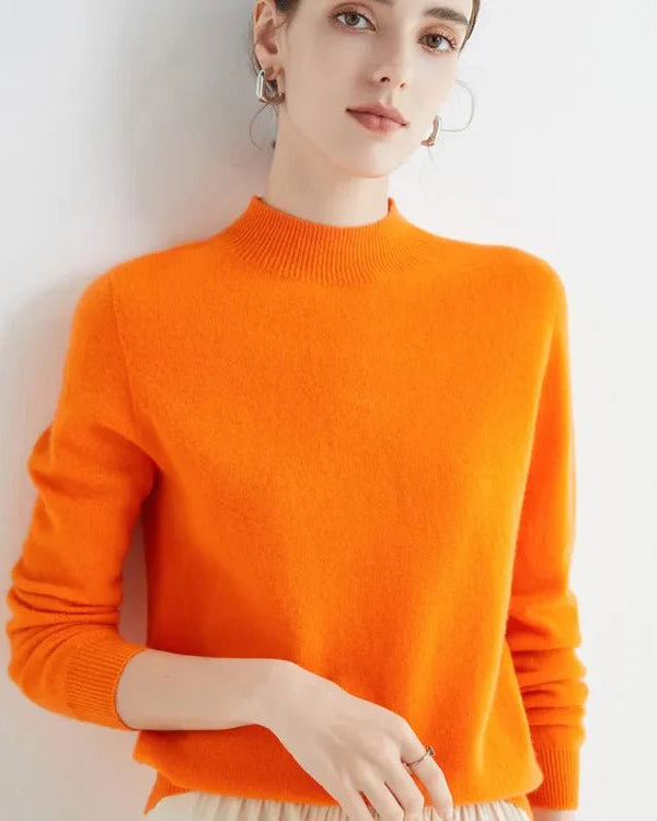 Basic Style Round Neck Wool Jumper