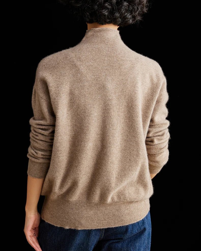Cashmere & Wool Turtleneck Long-Sleeved Cardigan