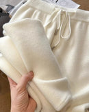 Wool High-Waisted Loose Straight-Leg Trousers