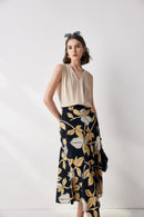 V-neck Solid Color Commuter Mulberry Silk Sleeveless Shirt