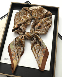 Multifunction Paisley Square Silk Scarf