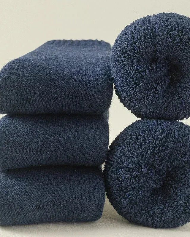 Wool Blend Thick Thermal Mid-Tube Socks 3 Pairs