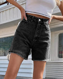 High-Waist Loose Denim Shorts