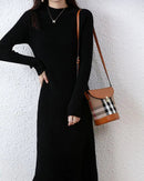Ribbed Merino Wool Midi Dress