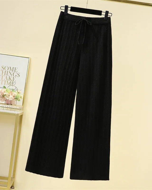 High-Waist Thicken Wide Leg Pants