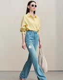 Loose-Fitting Casual Striped Embroidered Shirt
