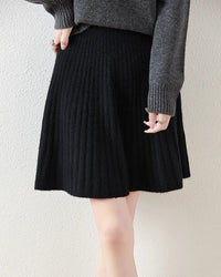 Wavy High-Waisted Sweet Knit Wool Mini Skirt