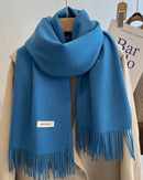 Faux Cashmere Tassel Wrap Scarf