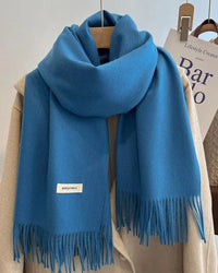 Faux Cashmere Tassel Wrap Scarf