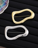 Irregular Oval Polished Brooch