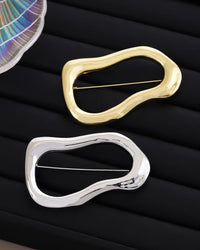 Irregular Oval Polished Brooch