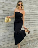 Ruffled Off-The-Shoulder And Backless Dress