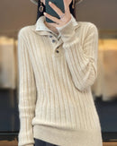 Wool Turn-Down Collar Pullover Sweater