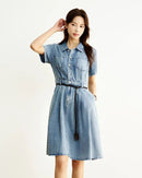 Casual And Stylish Fitted Button Denim Dress