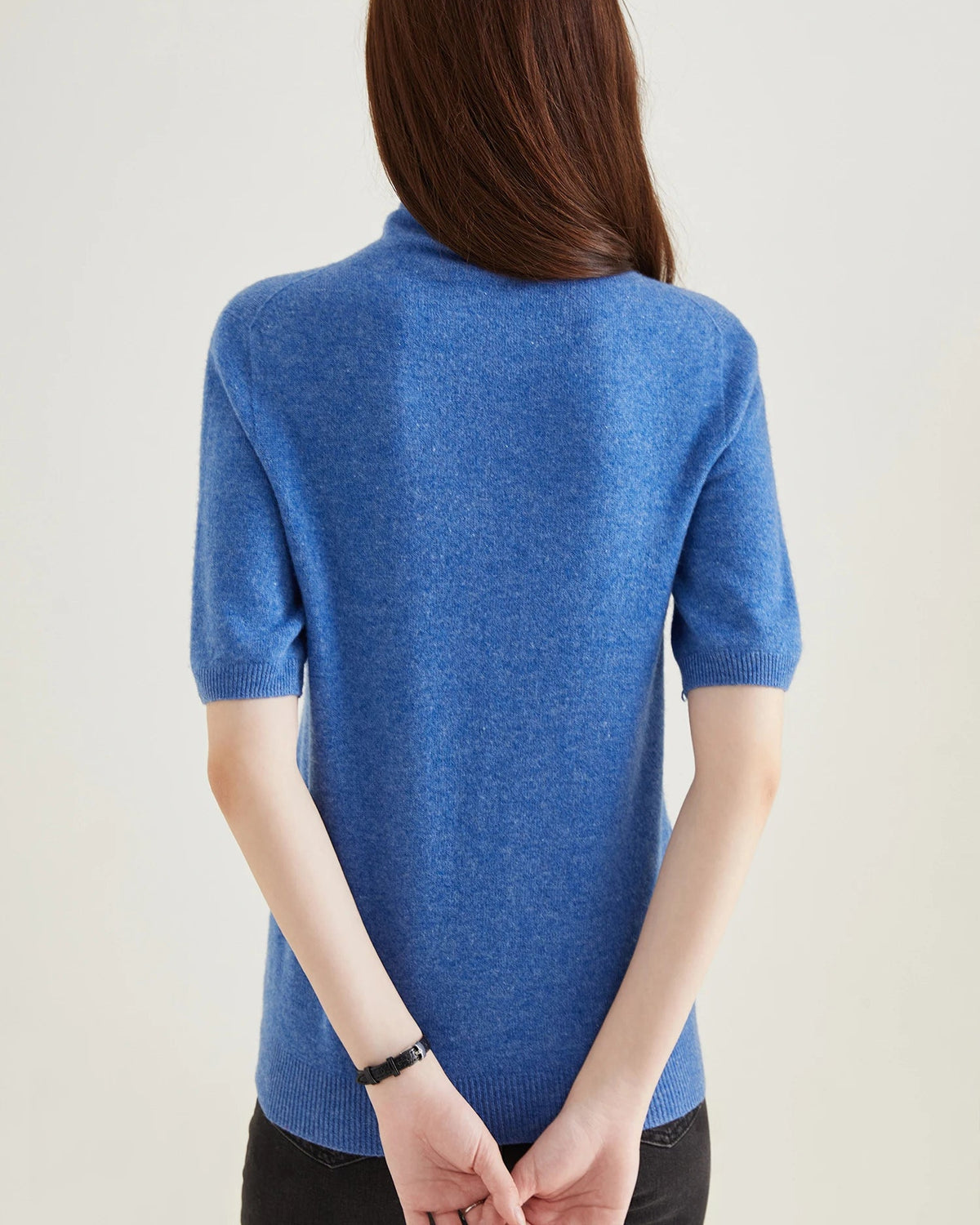 Merino Wool Half-Sleeve Turtleneck