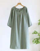 Cotton Crepe Solid Nightgown