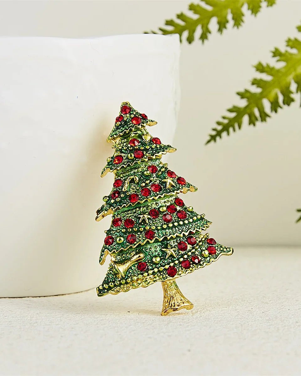 Christmas Tree Rhinestone Brooches Pins