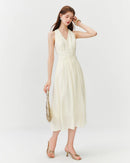 Halterneck V-Neck Twist Midi Dress