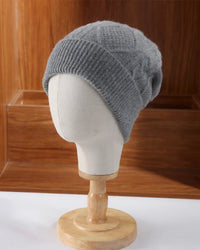 Diamond-Knit Wool Beanie