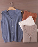Mink Cashmere V-Neck Vest