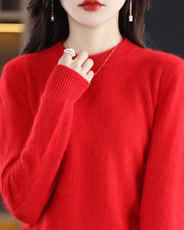 Mink Cashmere Crew Neck Knitted Sweater