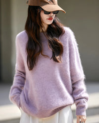 Loose-Fit Crewneck Pullover Sweater