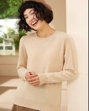 Cashmere Crew Neck Long-Sleeved Pullover Sweater