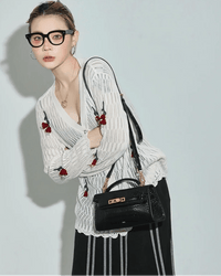 Luxury Crocodile-Print Handbag