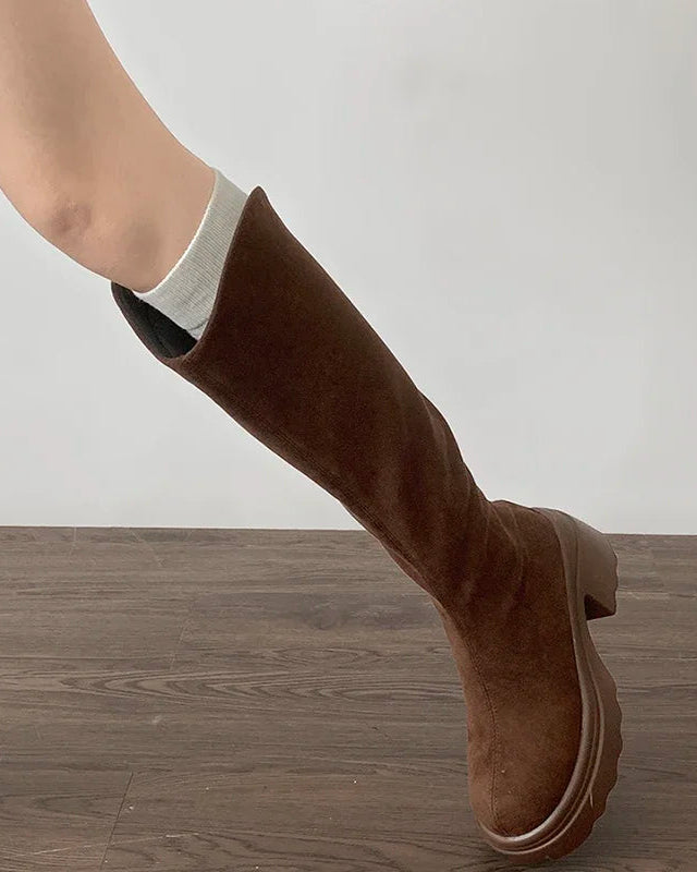 Stretch Knee-High Boots