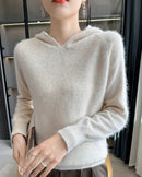 Cashmere Hooded Loose-Fit Knit Pullover
