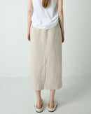 Simple And Casual Straight-Cut Slit Midi Skirt
