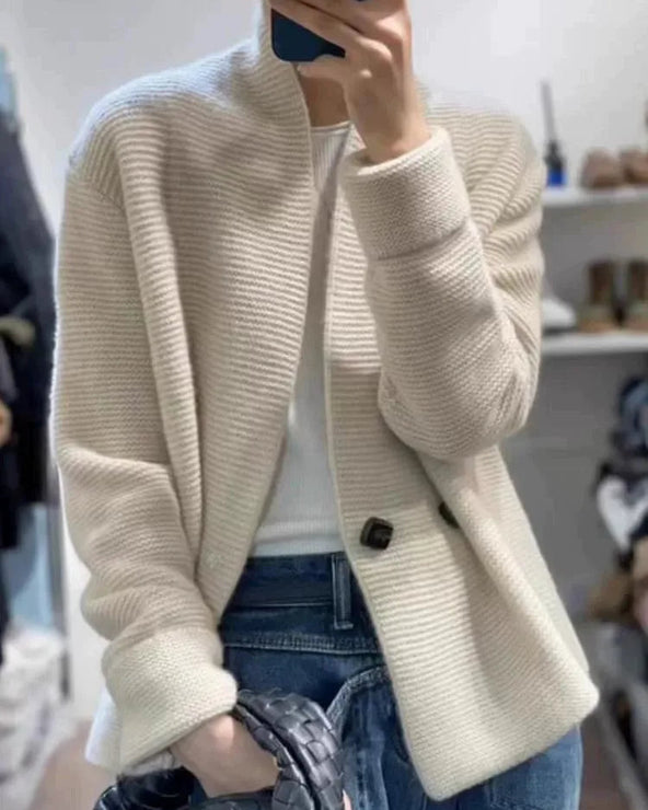 Relaxed Cashmere V Neck Cardigan