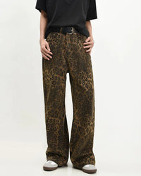 High Rise Wide Leg Denim Trousers