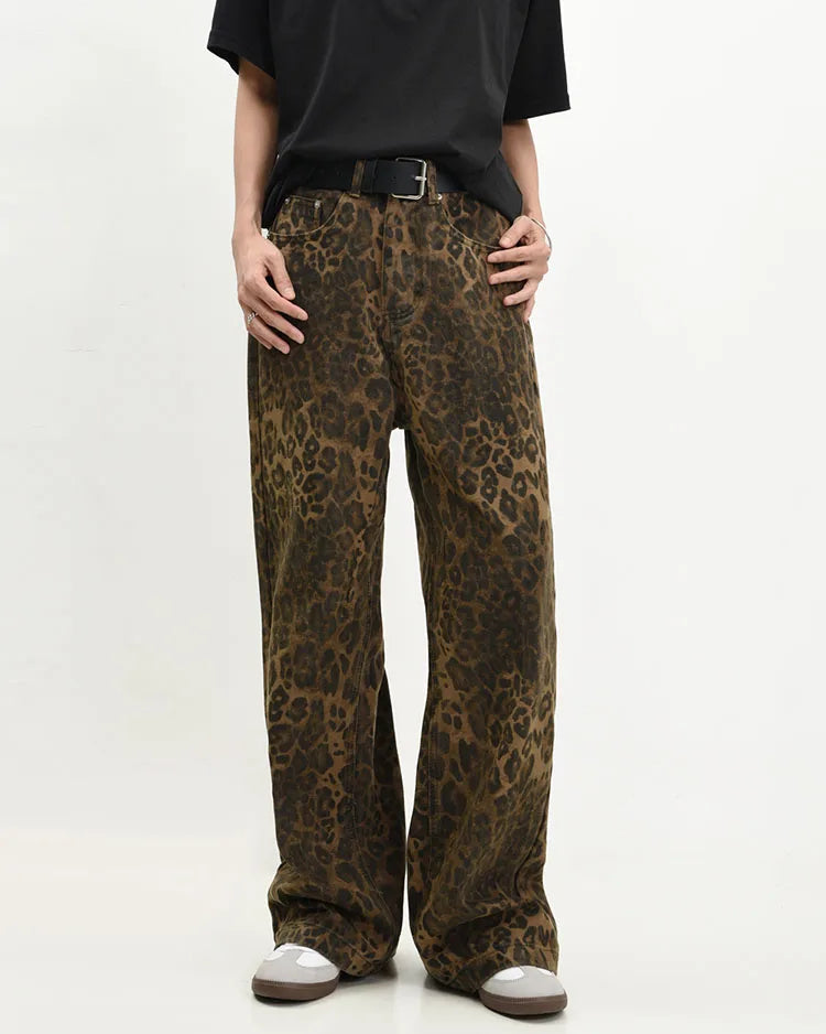 High Rise Wide Leg Denim Trousers
