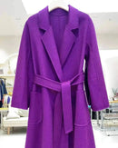Belted A-Line Wool-Blend Coat
