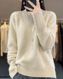 Raglan Merino Wool Mock Neck Sweater