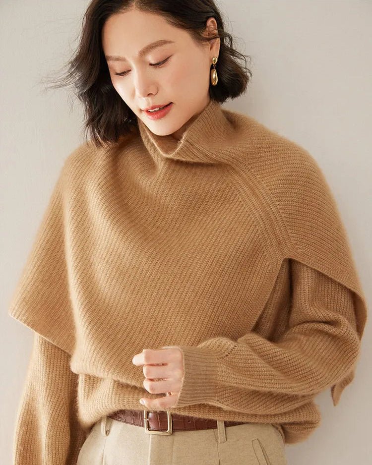 Cashmere Turtleneck Knitted Shawl Scarf