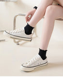 Cotton Ruffle Trim Ankle Socks