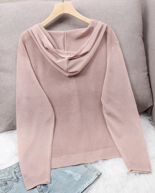 Ice Silk Hollow Knit Cardigan