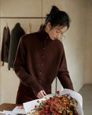 Half High Collar Cashmere Cardigan