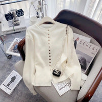 Round-Neck Short Knitted Cardigan