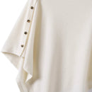 Solid 100% Cashmere Poncho Scarf