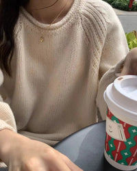 Cashmere Rolled Neck Knit Sweater