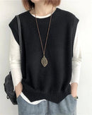 Loose-Knit Cotton Crew-Neck Vest