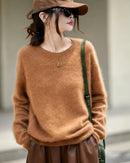 Loose-Fit Crewneck Pullover Sweater