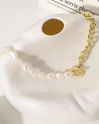 Baroque Pearl Asymmetric Chain Necklace