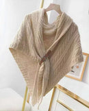 Textured Knit Triangle Shoulder Shawl
