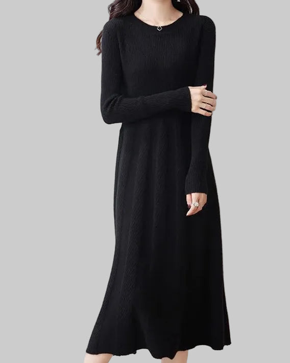 Merino Wool Knitted Sweater Dress