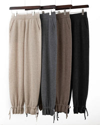 Merino Wool Cuffed Knit Pants