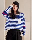 The Stripe Knit Crewneck Pullover. A relaxed, slightly stretchy knit sweater designed for effortless everyday style.